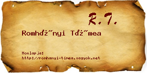 Romhányi Tímea névjegykártya