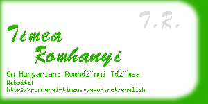 timea romhanyi business card